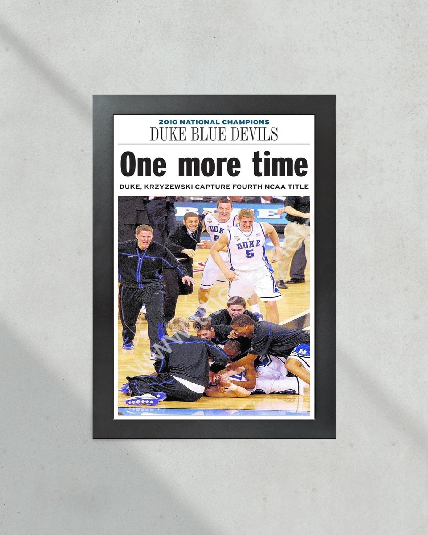 2010 Duke Blue Devils NCAA College Basketball National Champions Framed Front Page Newspaper Print - Title Game Frames