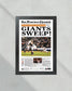 2012 San Francisco Giants World Series Framed Front Page Newspaper Print Candlestick Park Oracle Park - Title Game Frames