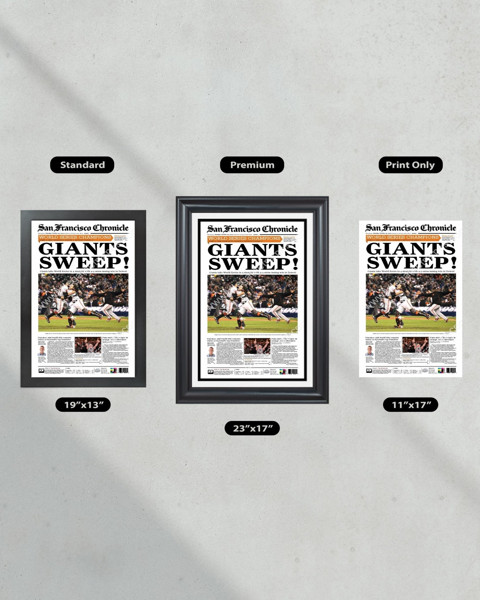 2012 San Francisco Giants World Series Framed Front Page Newspaper Print Candlestick Park Oracle Park - Title Game Frames