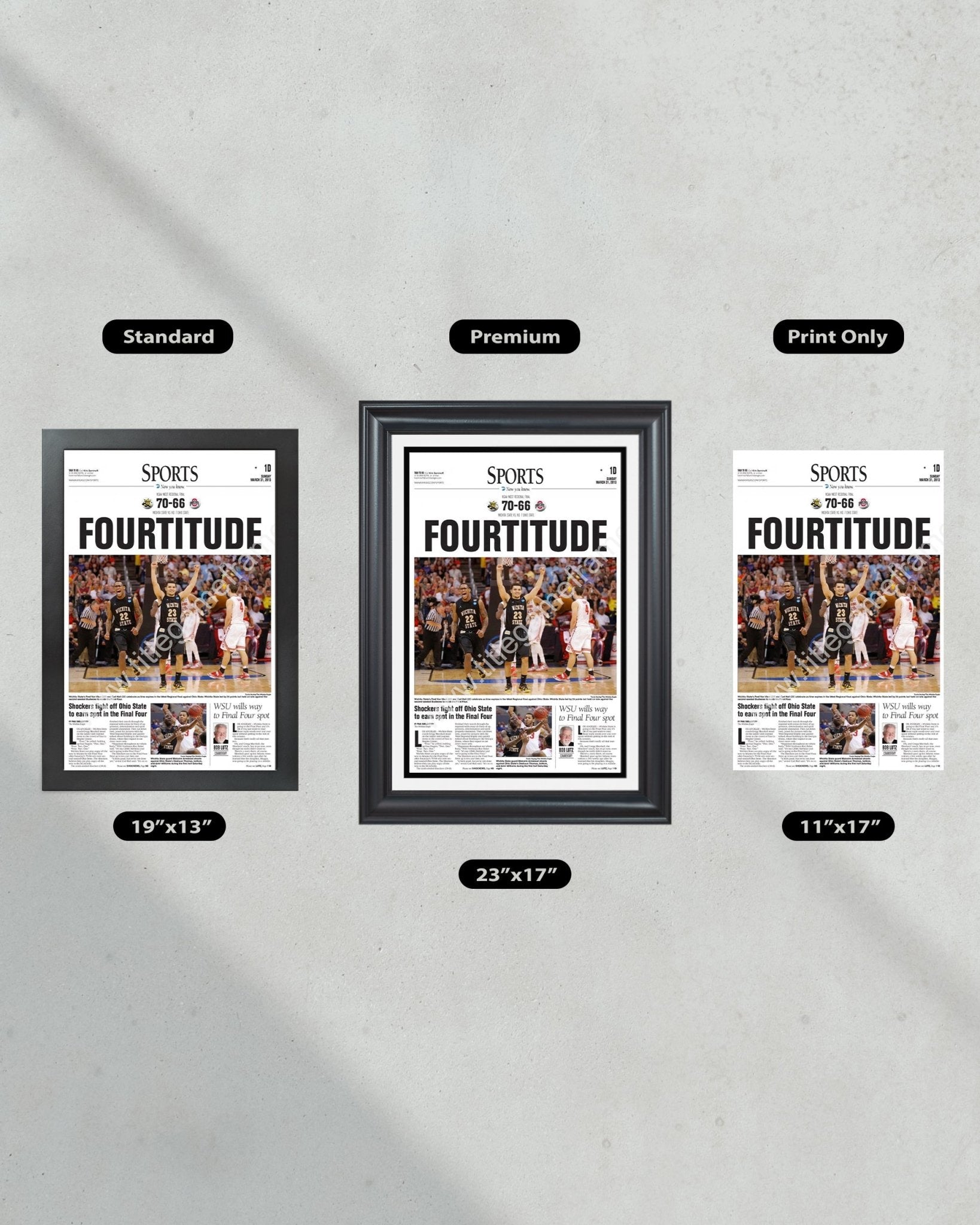 2013 Wichita State Shockers NCAA Final Four Framed Front Page Newspaper Print - Title Game Frames