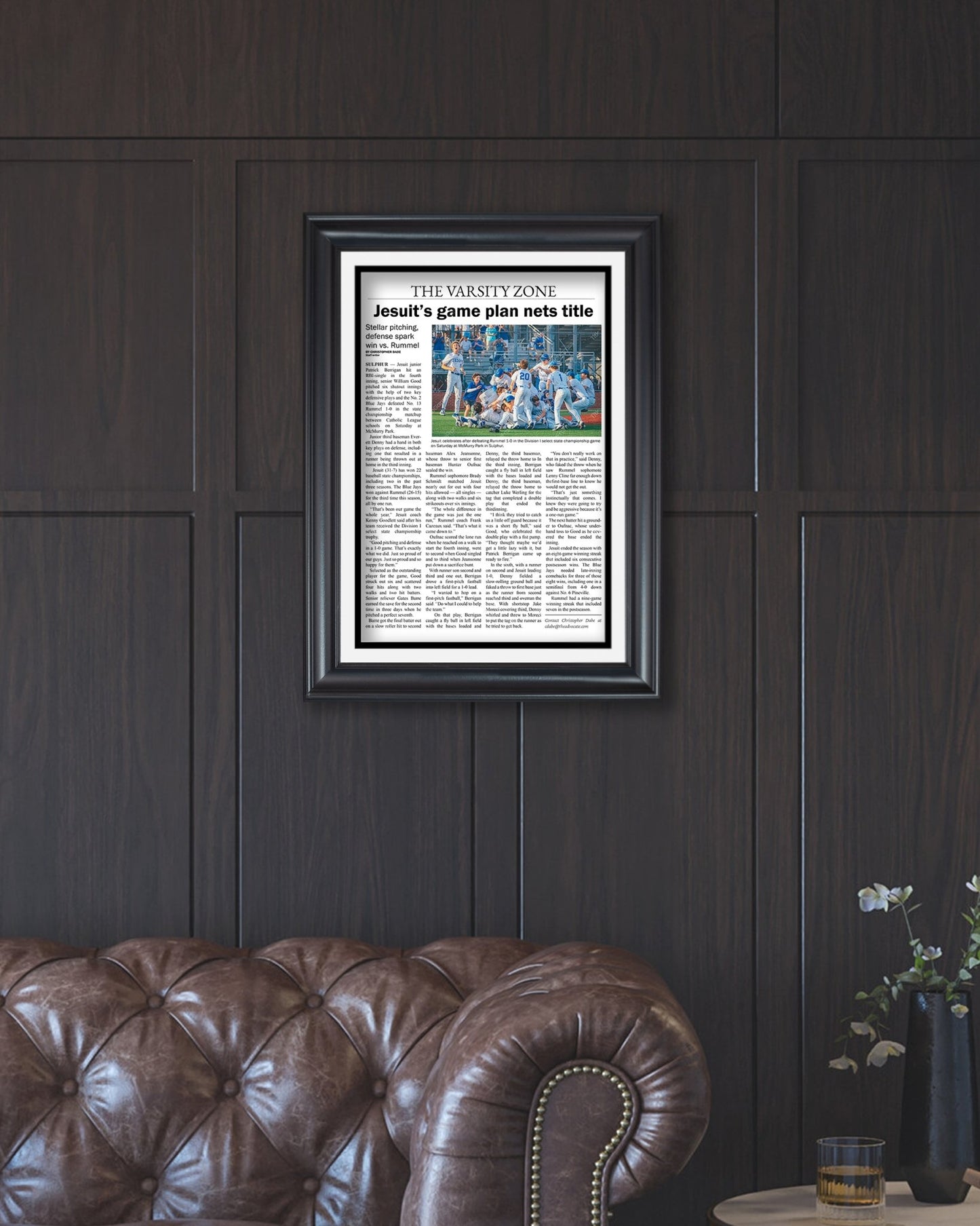 2023 Jesuit Baseball D1 State Championship Framed Newspaper - Title Game Frames