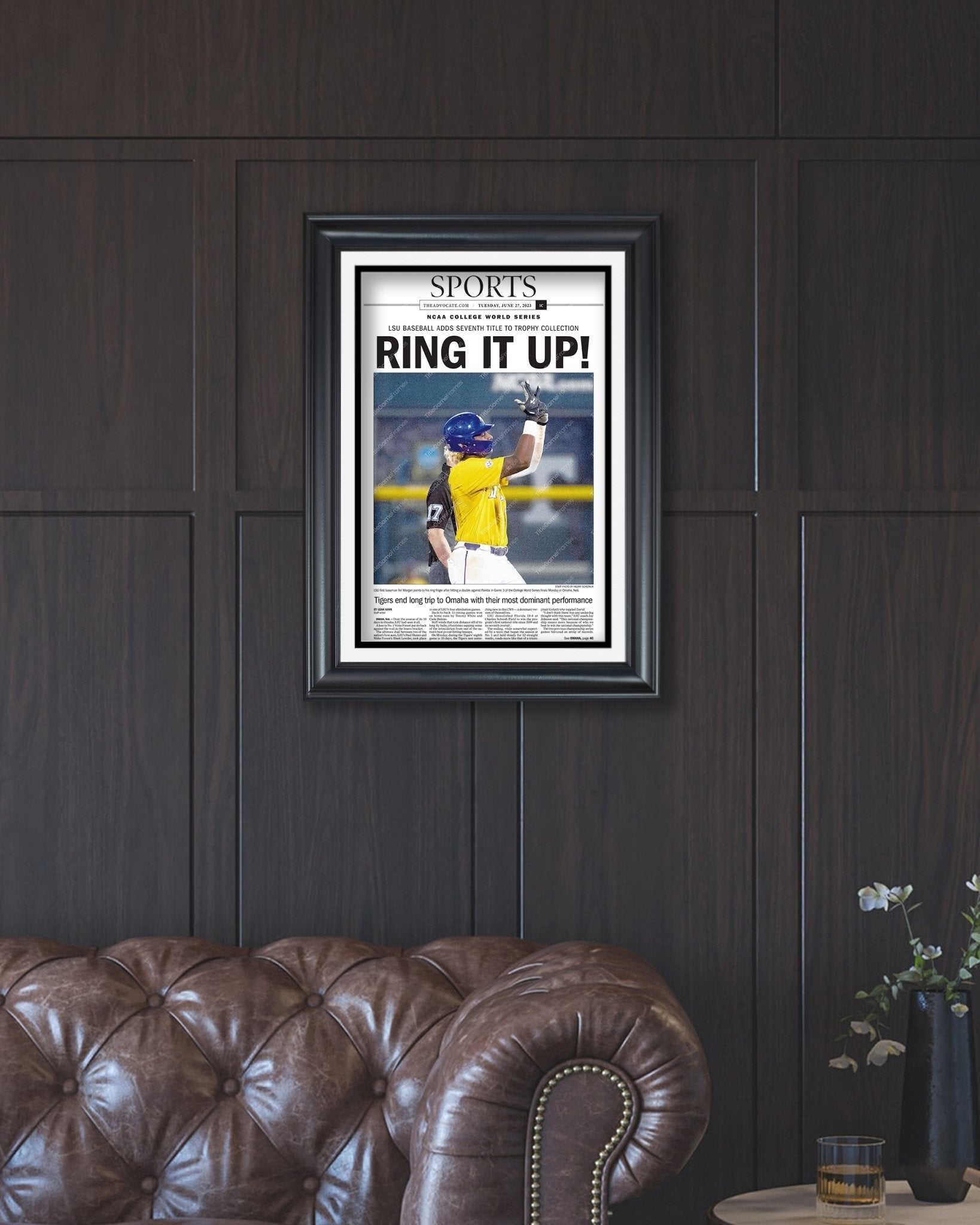 2023 LSU Tigers “Ring it Up!” College World Series Champions Commemorative Newspaper - Title Game Frames