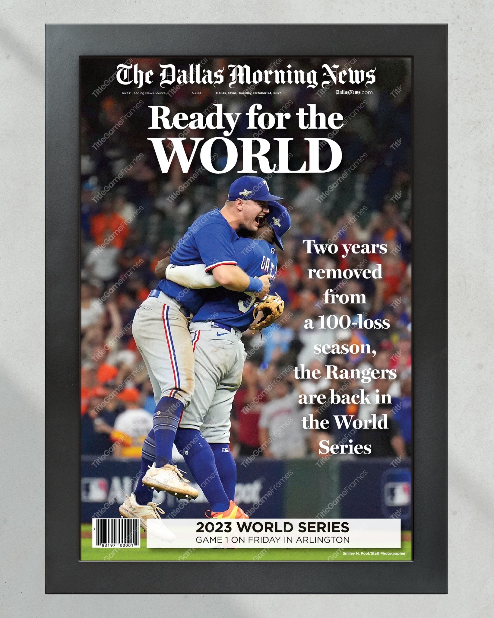 2023 Texas Rangers Triumph: ALCS Champions Commemorative Framed Front Page - Title Game Frames