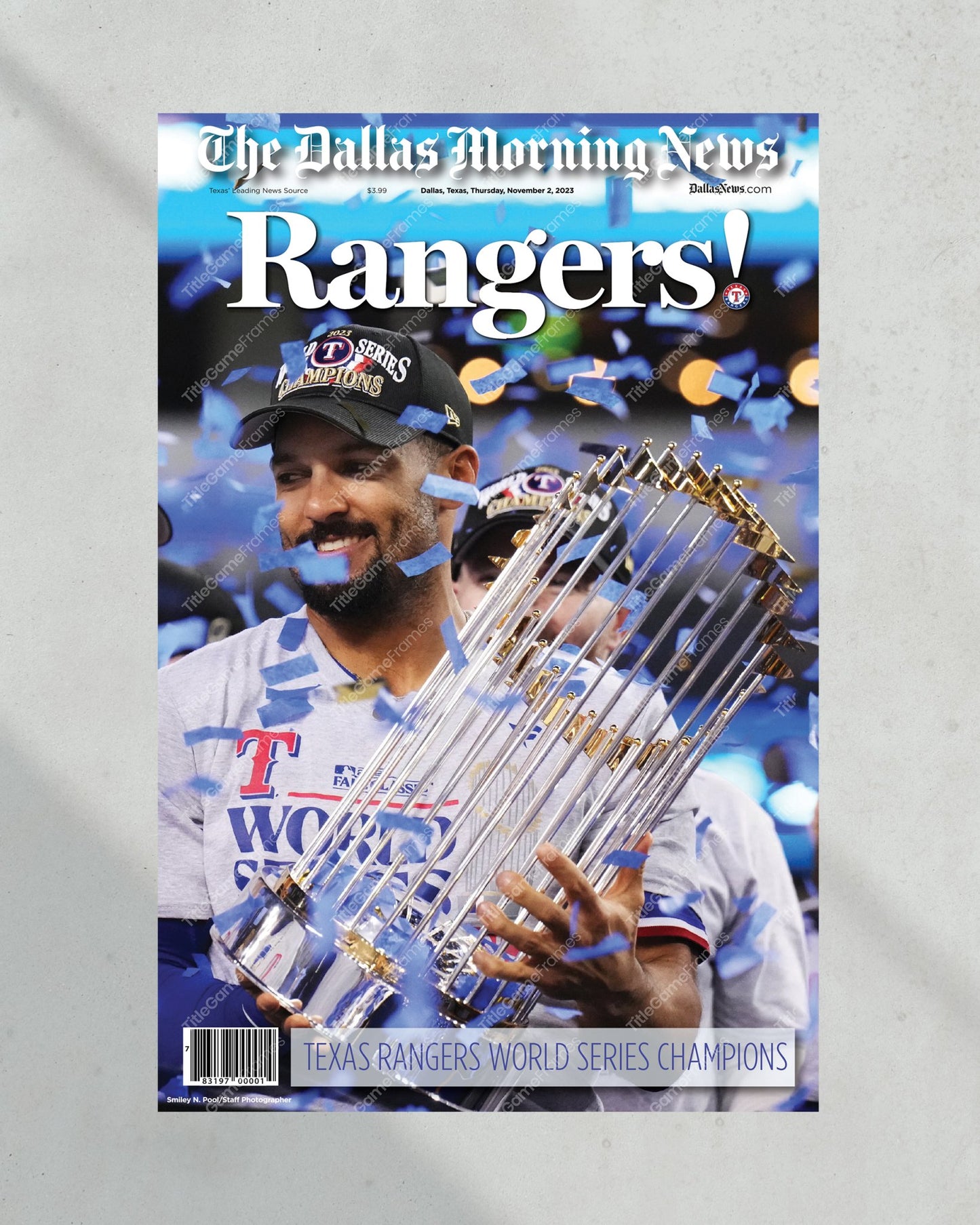 2023 Texas Rangers World Series Champions Framed Newspaper - "RANGERS!" - Limited Edition - Title Game Frames