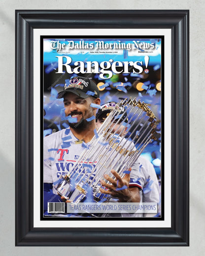 2023 Texas Rangers World Series Champions Framed Newspaper - "RANGERS!" - Limited Edition - Title Game Frames