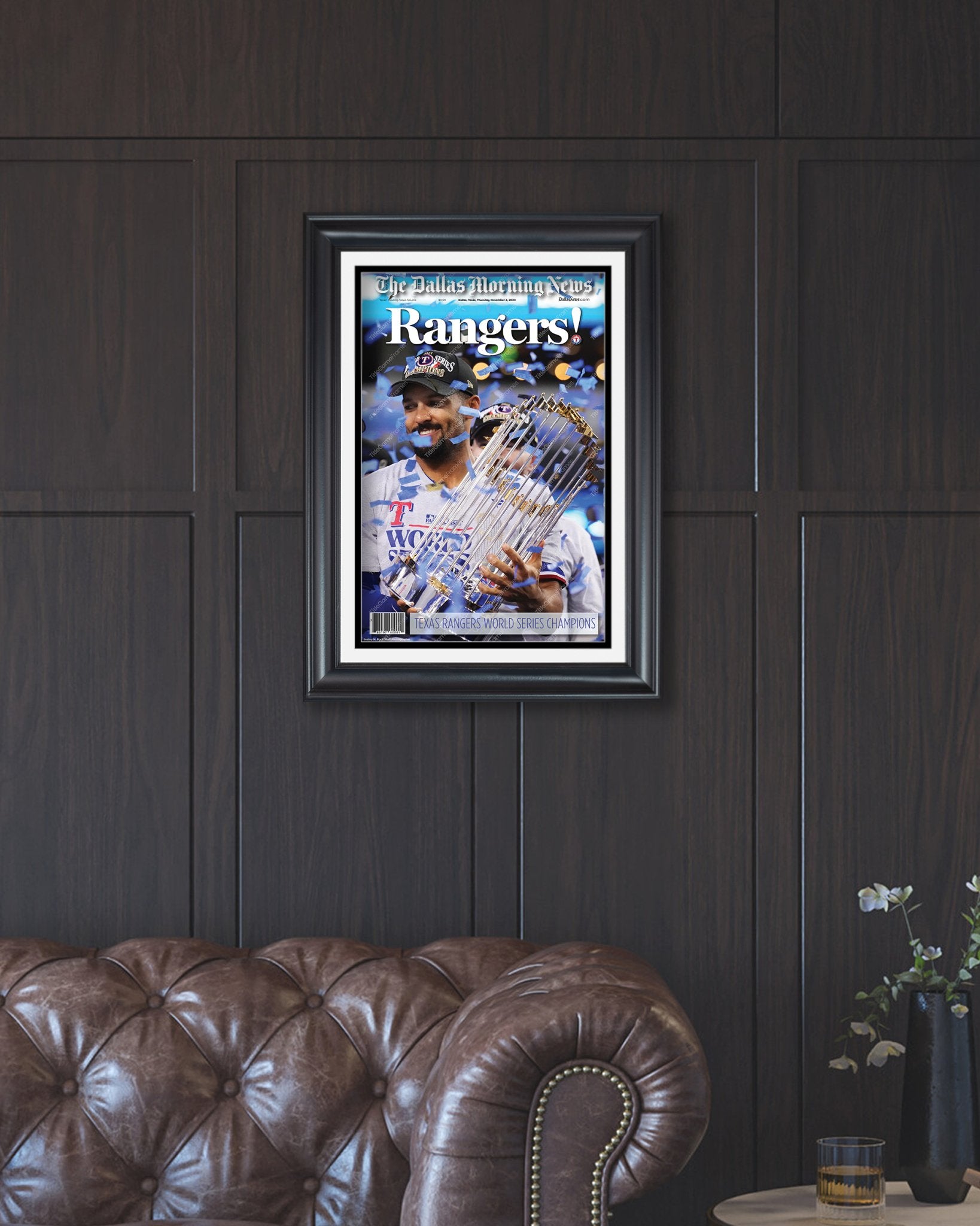 2023 Texas Rangers World Series Champions Framed Newspaper - "RANGERS!" - Limited Edition - Title Game Frames