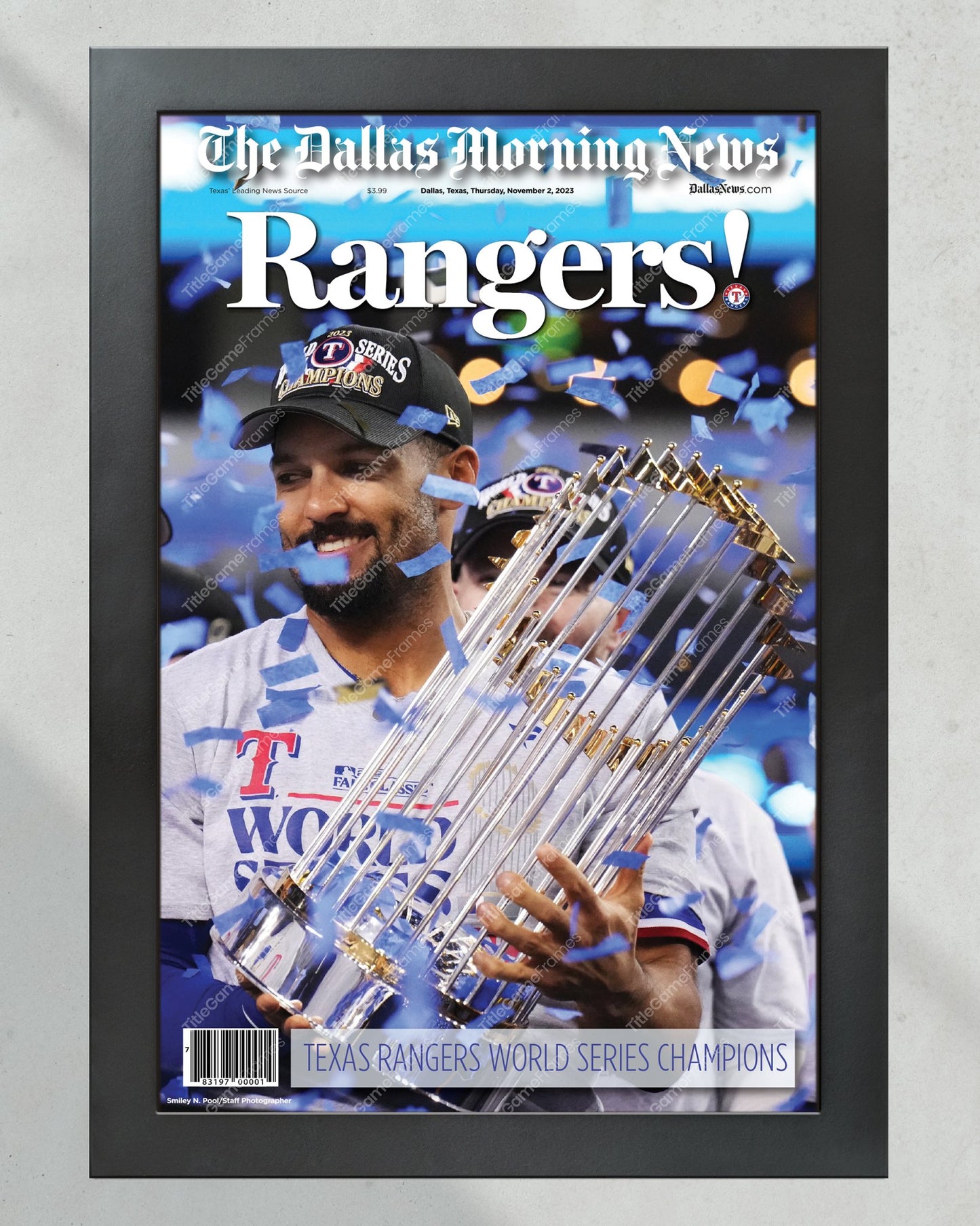 2023 Texas Rangers World Series Champions Framed Newspaper - "RANGERS!" - Limited Edition - Title Game Frames