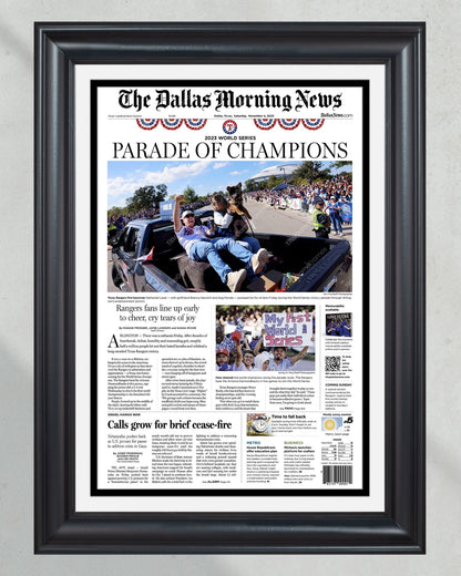 2023 Texas Rangers World Series Champions 'PARADE OF CHAMPIONS' - Framed Commemorative Edition - Title Game Frames