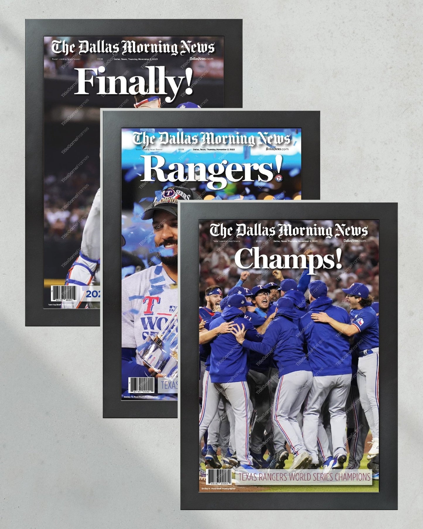 2023 Texas Rangers World Series Champions - Ultimate Collector's Set - Title Game Frames