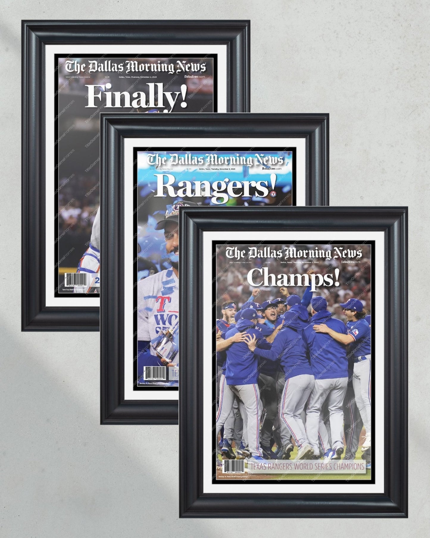 2023 Texas Rangers World Series Champions - Ultimate Collector's Set - Title Game Frames