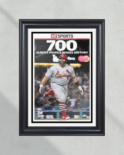 Albert Pujols Hits 700th Home Run Front Page Newspaper Print - Title Game Frames