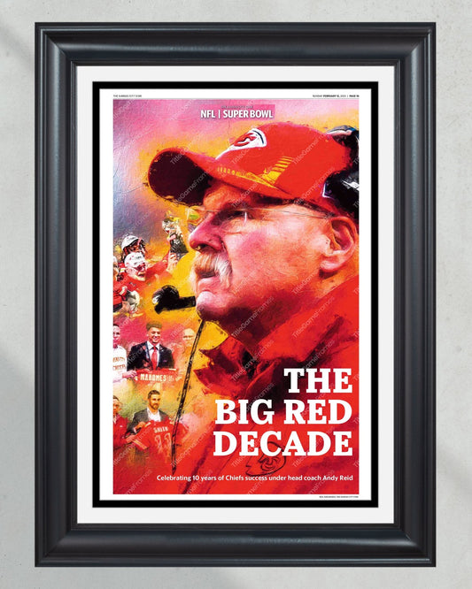 Andy Reid Chiefs “The Big Red Decade” Framed Commemorative Poster - Title Game Frames