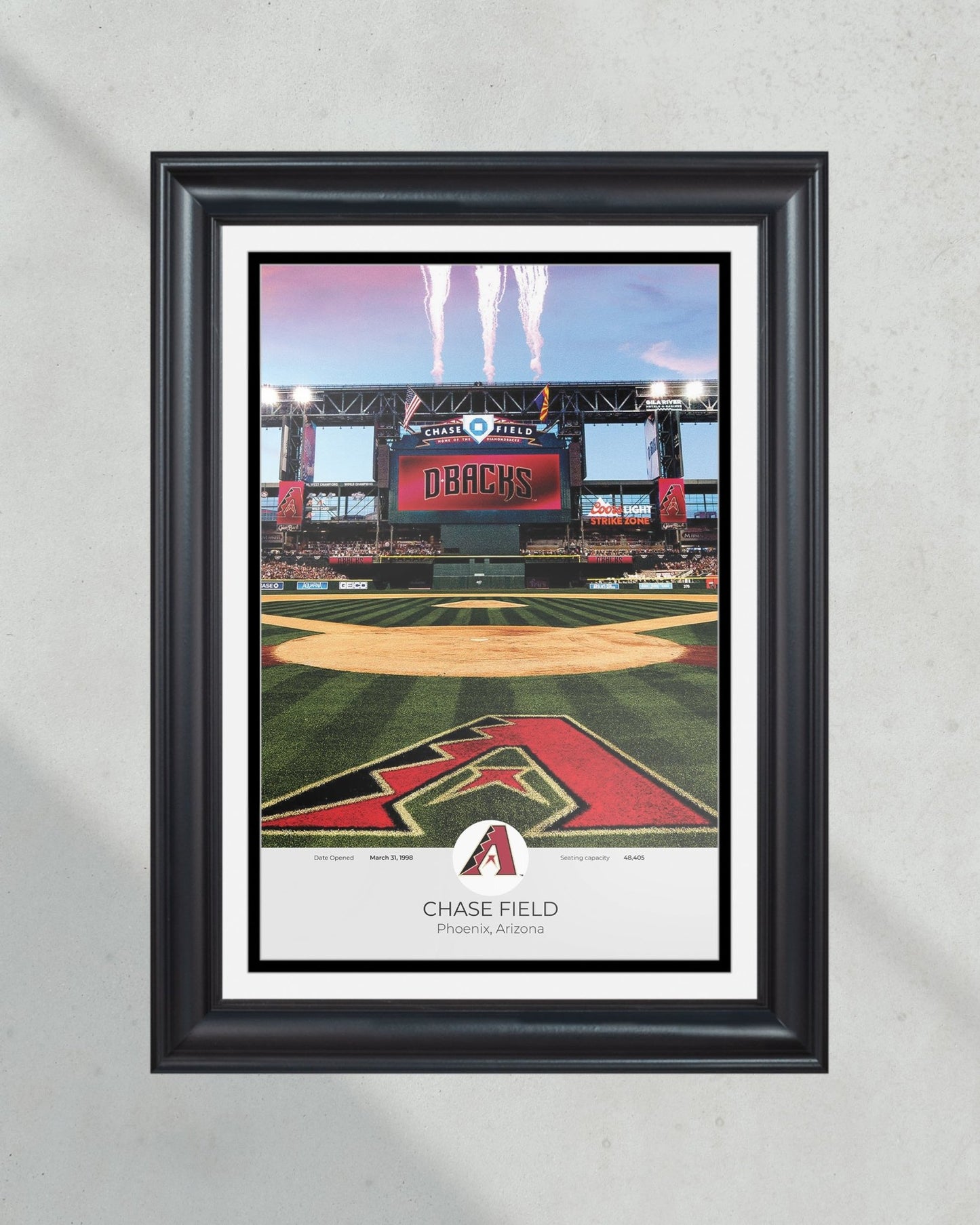 Arizona Diamondbacks Chase Field Framed Stadium Print - Title Game Frames