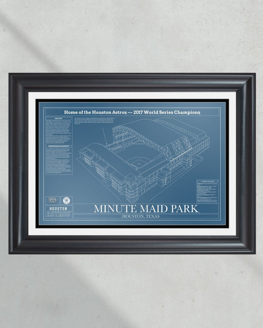 Houston Astros Minute Maid Park Stadium Ballpark Blueprint - Title Game Frames