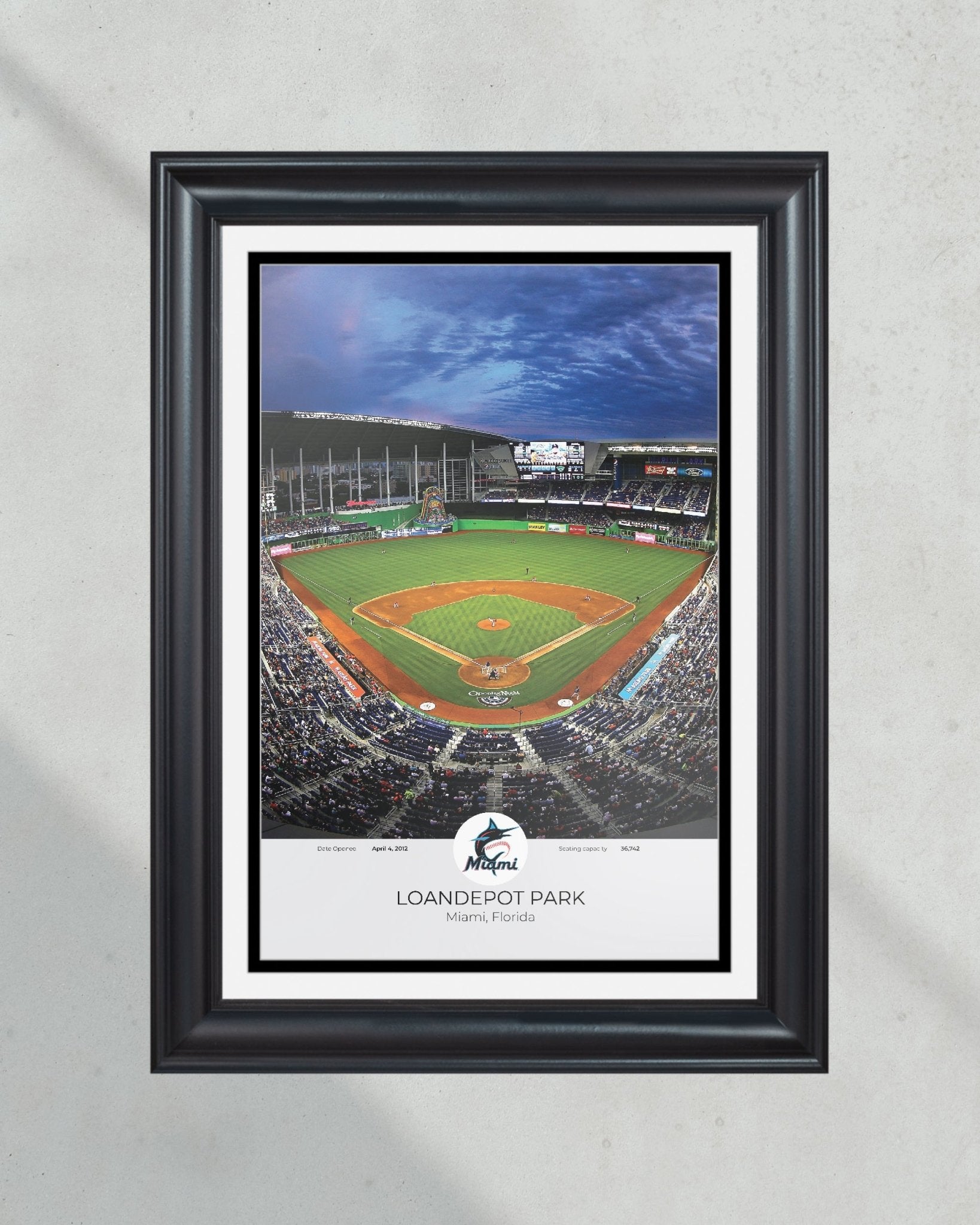 Miami Marlins LoanDepot Park Stadium Framed Print - Title Game Frames