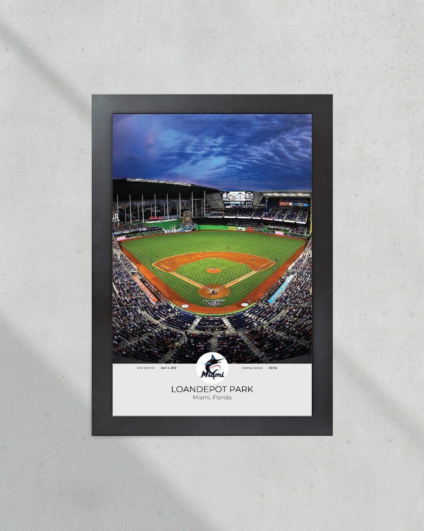 Miami Marlins LoanDepot Park Stadium Framed Print - Title Game Frames