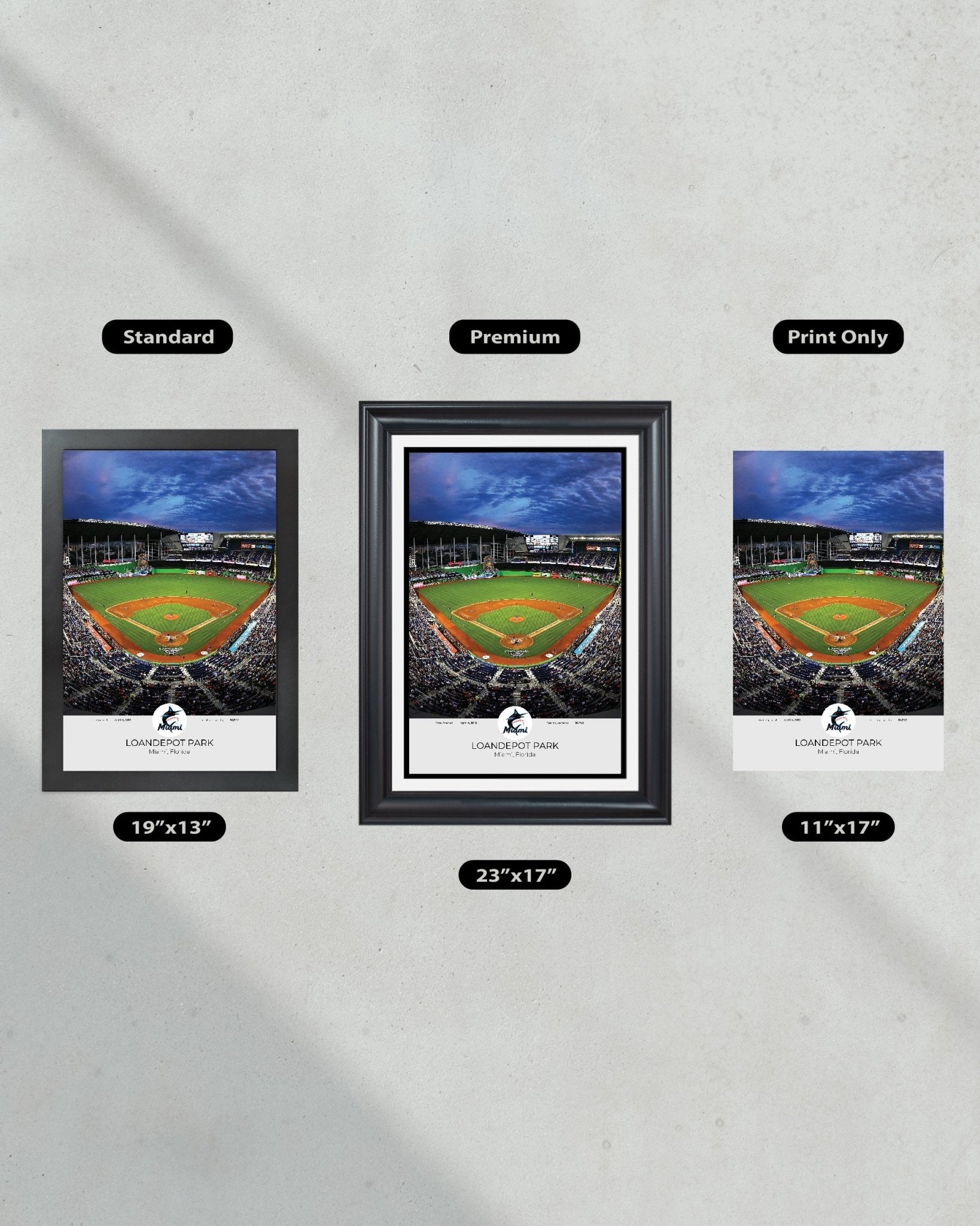 Miami Marlins LoanDepot Park Stadium Framed Print - Title Game Frames