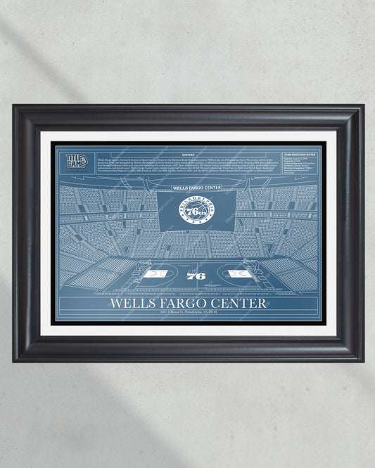 Philadelphia 76ers Wells Fargo Center NBA Basketball Stadium Blueprint - Title Game Frames