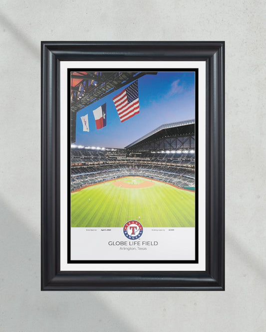 Texas Rangers Globe Life Field Framed Print - Title Game Frames