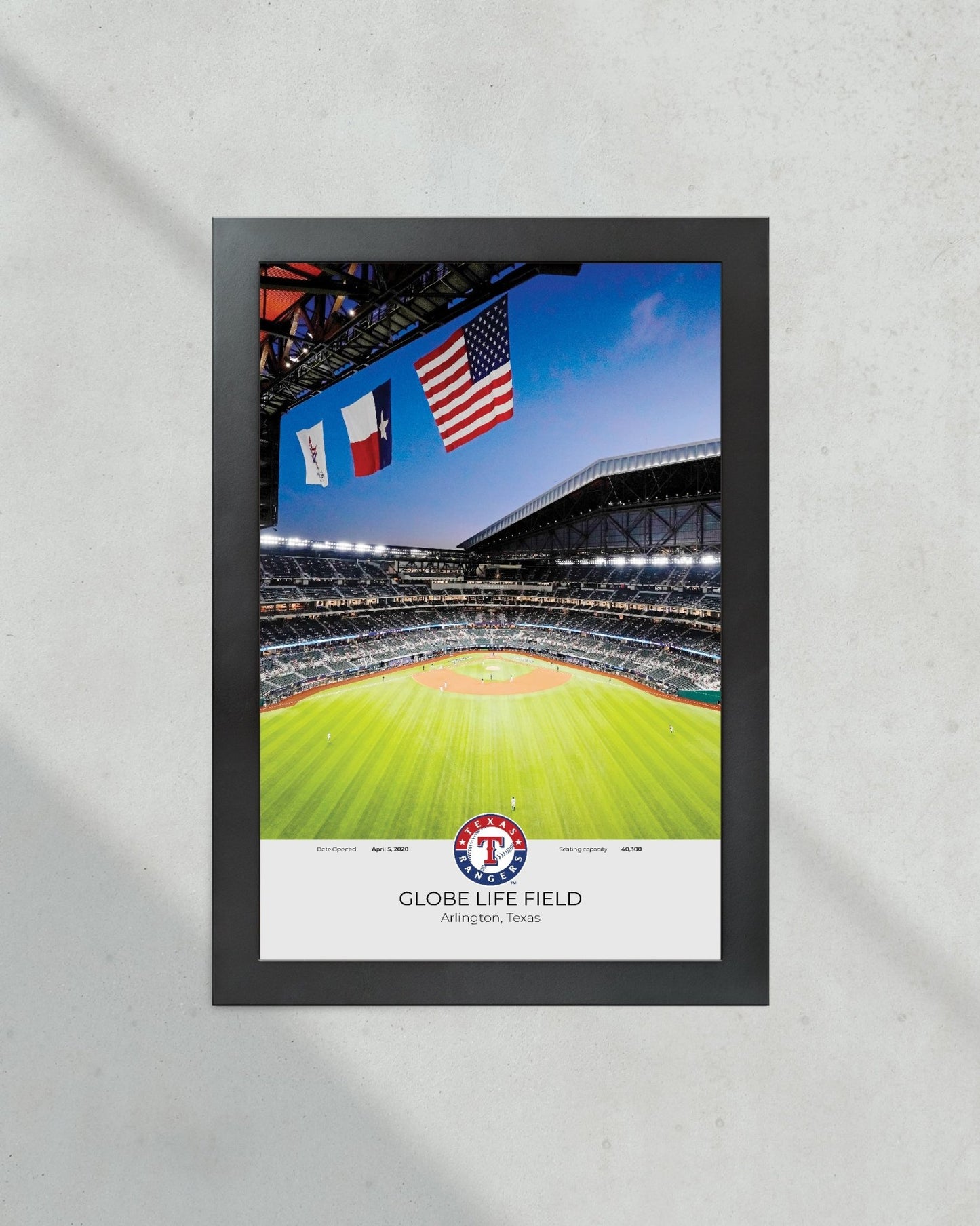 Texas Rangers Globe Life Field Framed Print - Title Game Frames